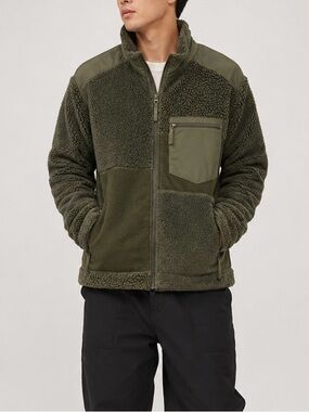 Engineered Garments‎ Men's Olive Performance Sherpa Zip Jacket